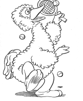 A coloring page of sesame street
